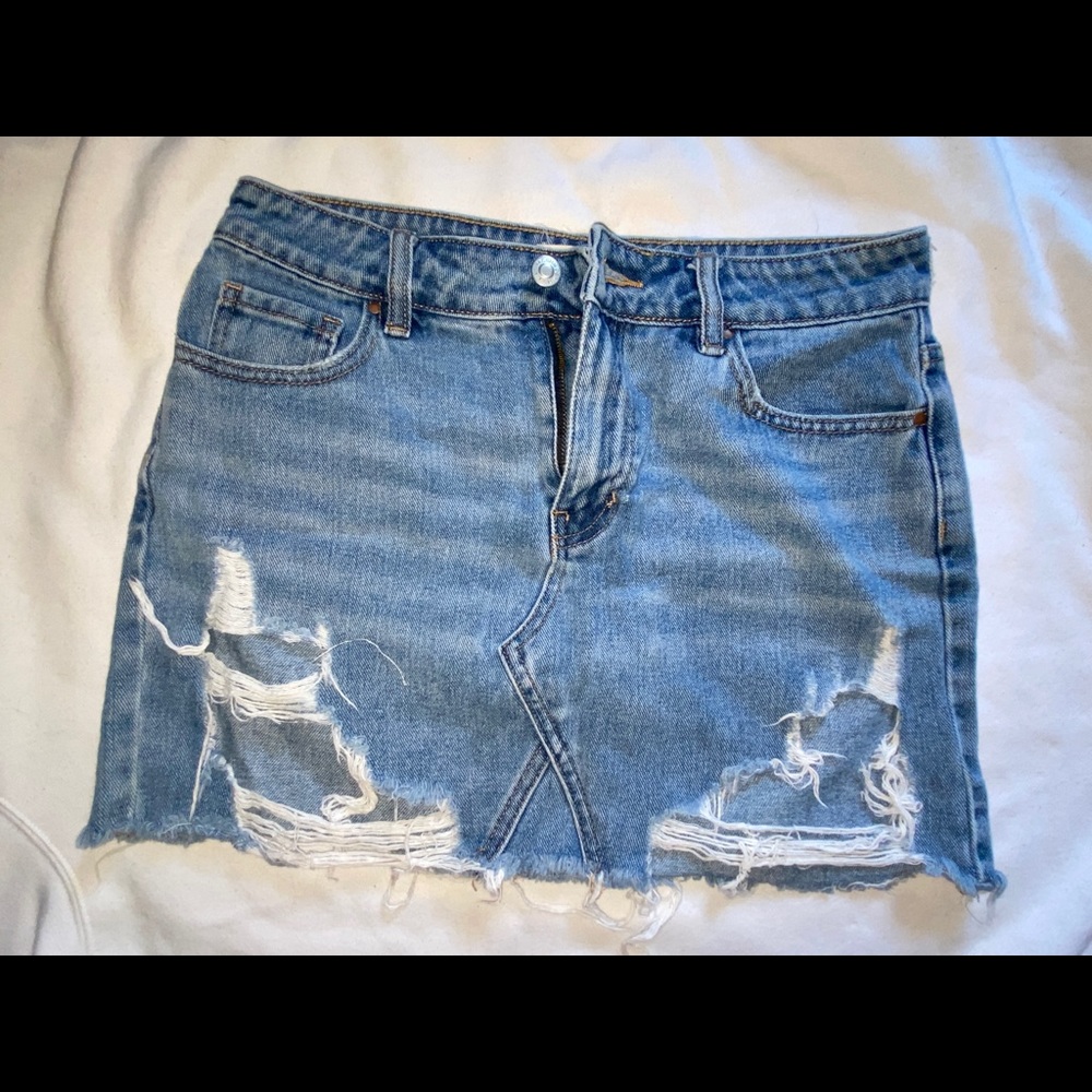 SOLD PacSun classic Denim Distressed Miniskirt